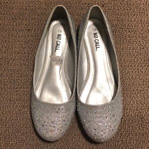 Silver Rhinestone Flats